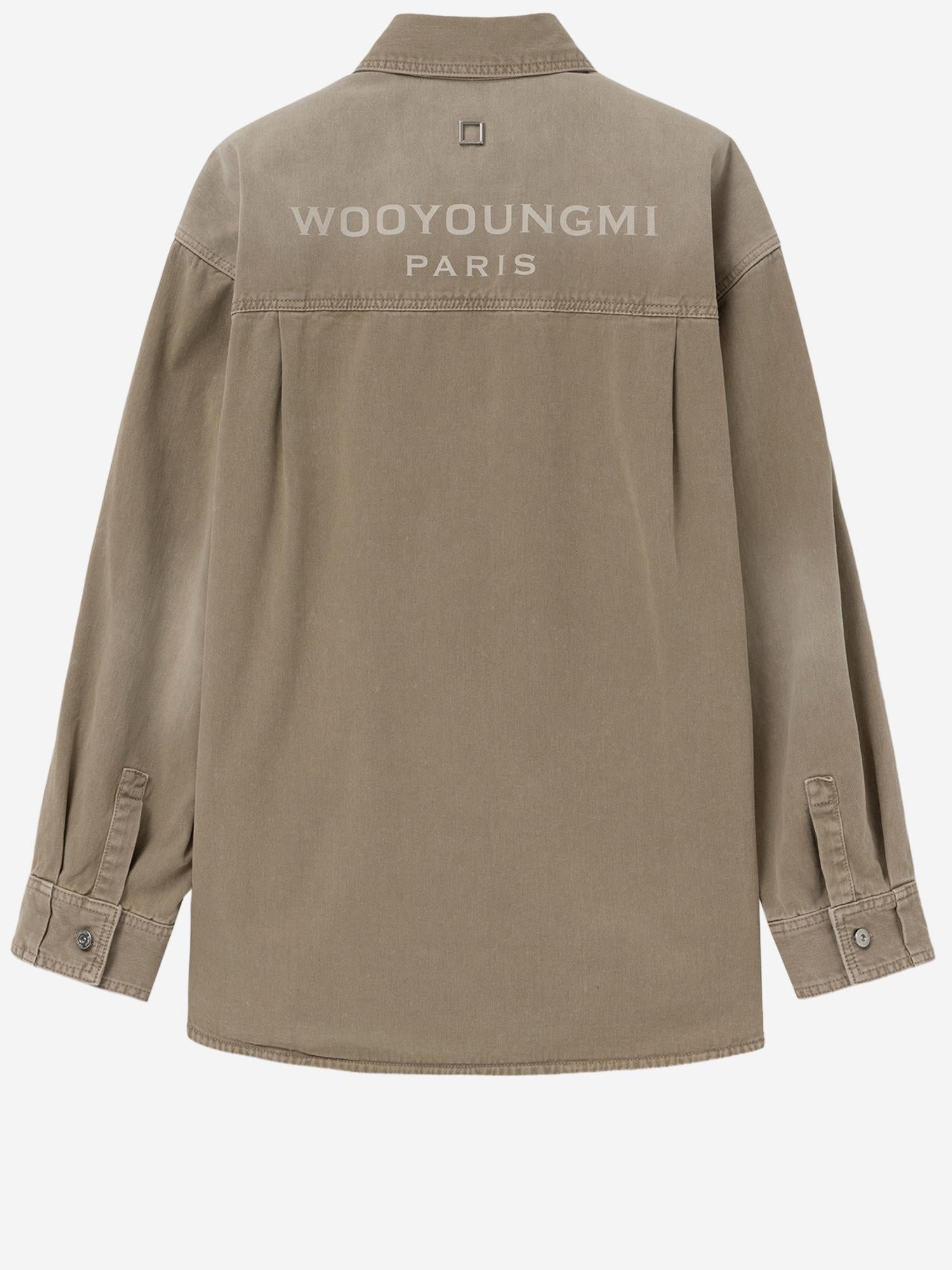 CAMICIA IN COTONE CON LOGO W261SH27 981E WOOYOUNGMI 
