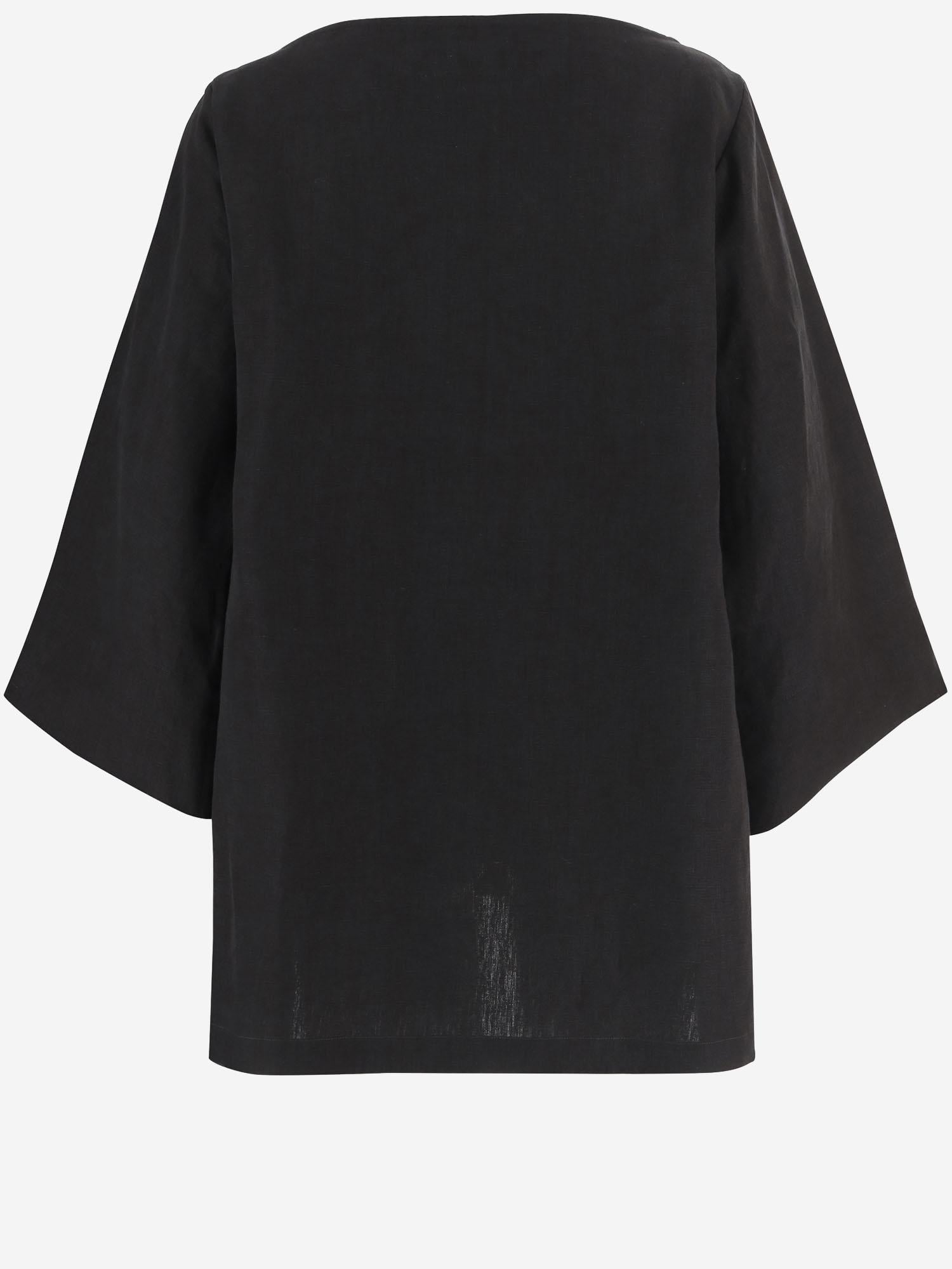 TOP JUNIA IN LINO 10843W4357 BLK THE ROW 
