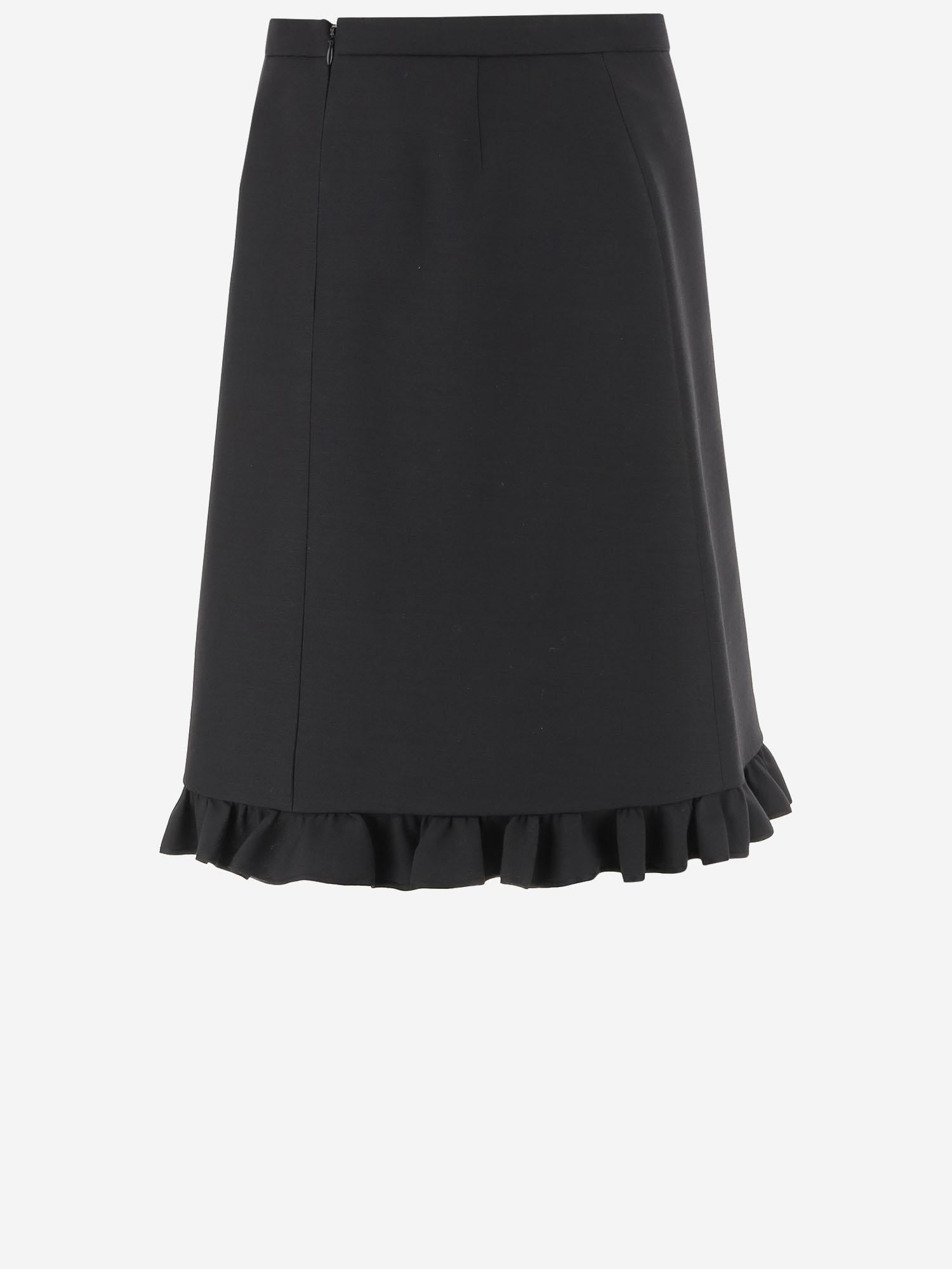 GONNA IN LANA E SETA CON RUCHES 7B3RADL0 1CF0NO VALENTINO 