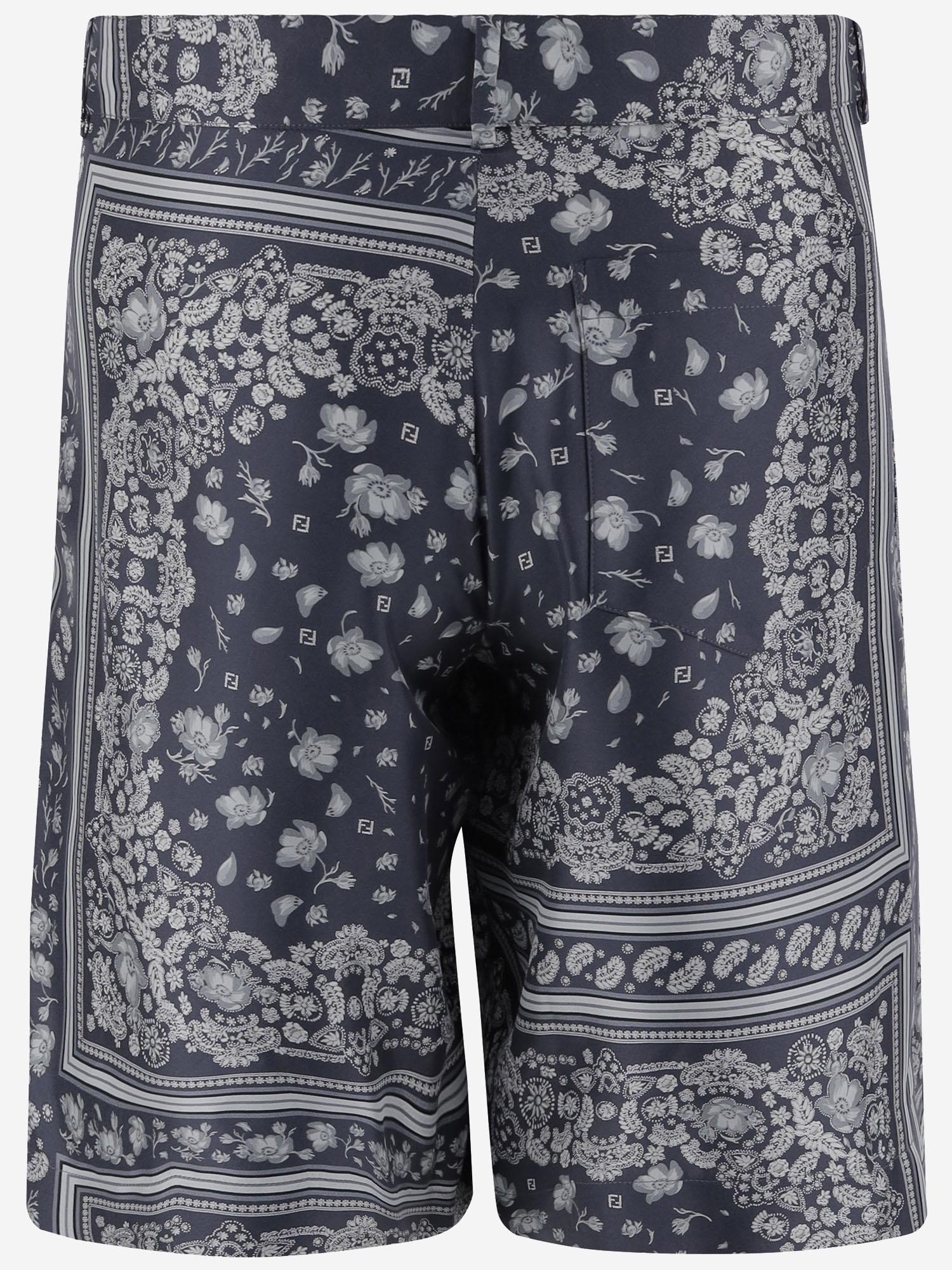 PANTALONI BERMUDA IN SETA FB1014 AUVQF0U6K FENDI 