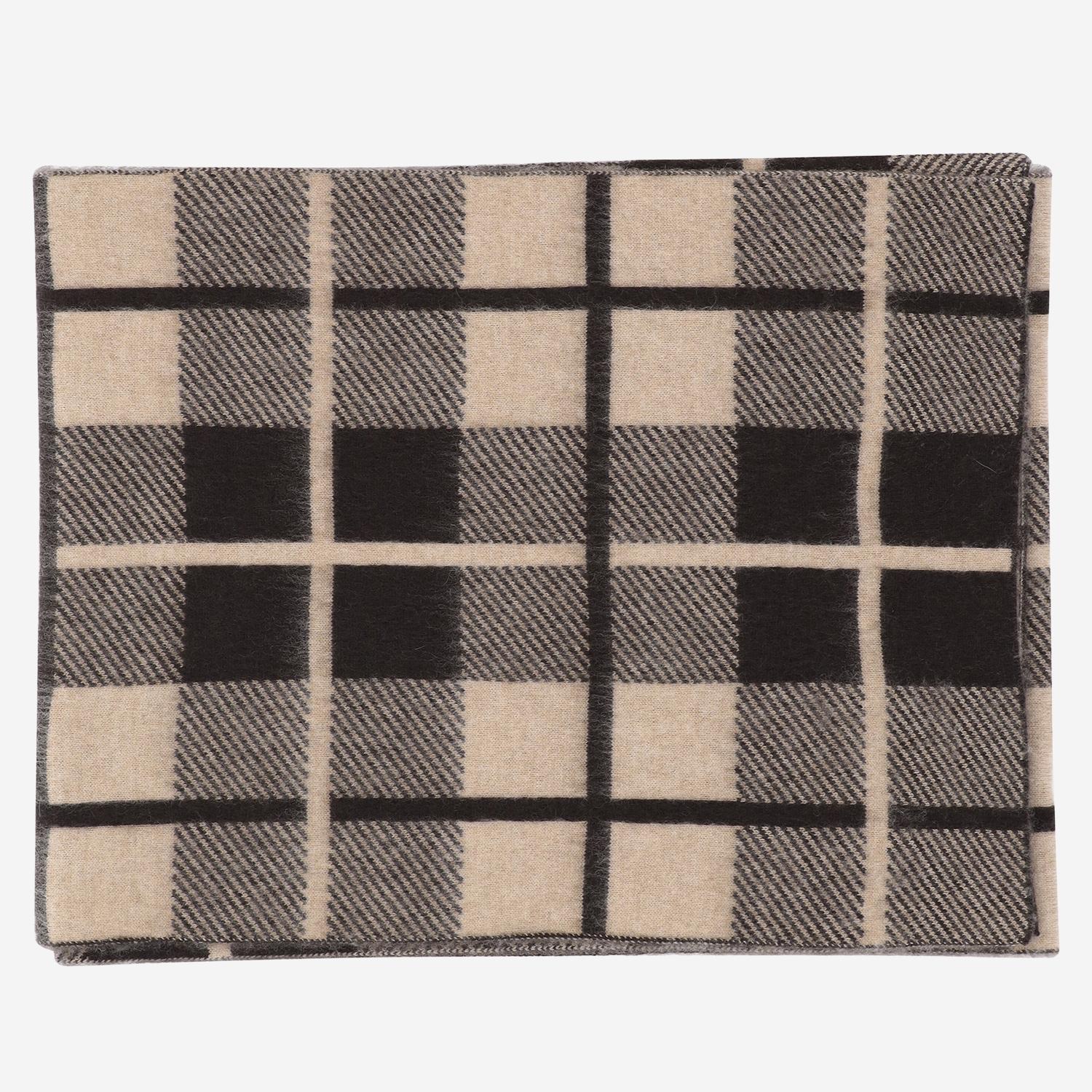SCIARPA CON MOTIVO A QUADRI IN LANA E CASHMERE A25319AL BRCDUN GUEST IN RESIDENCE 