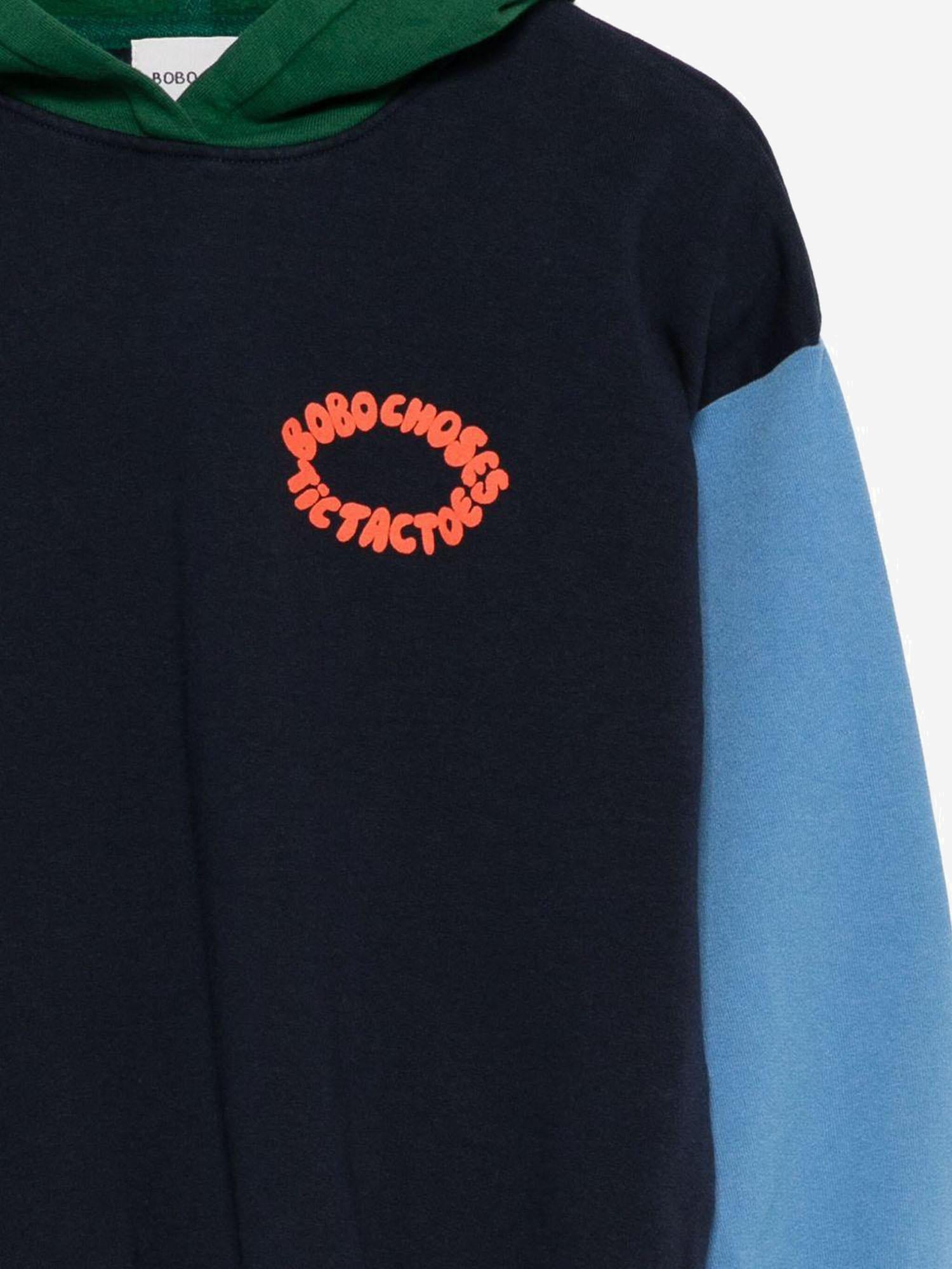 FELPA CON CAPPUCCIO IN COTONE CON LOGO B225AC048  BOBO CHOSES KIDS 