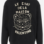 FELPA IN COTONE STAMPATO CHAT DE LA MAISON 7V3MF28N B339RA VALENTINO 