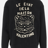 FELPA IN COTONE STAMPATO CHAT DE LA MAISON 7V3MF28N B339RA VALENTINO 