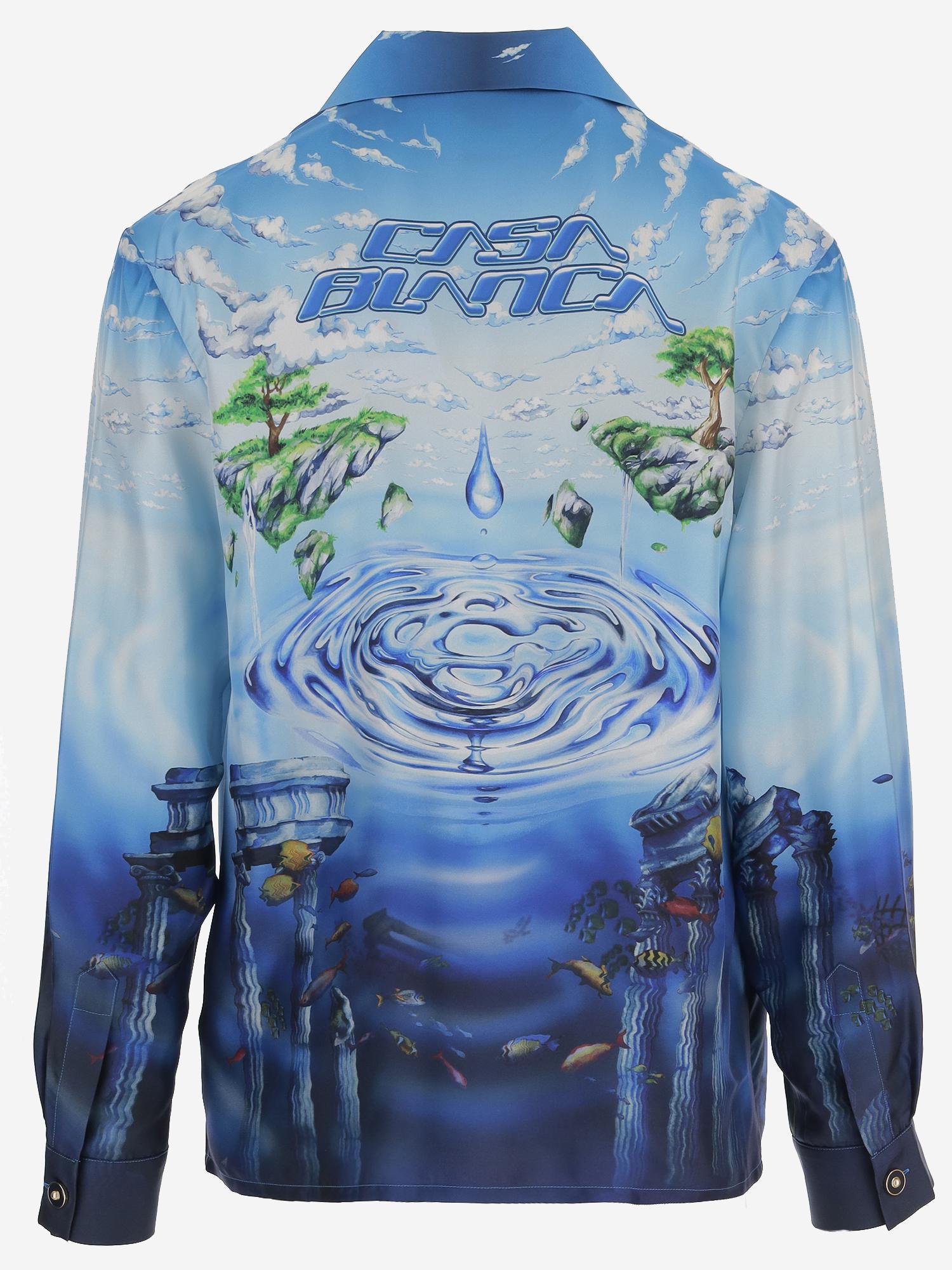 CAMICIA IN SETA CON STAMPA GRAFICA MSP26SH006 01 CASABLANCA 