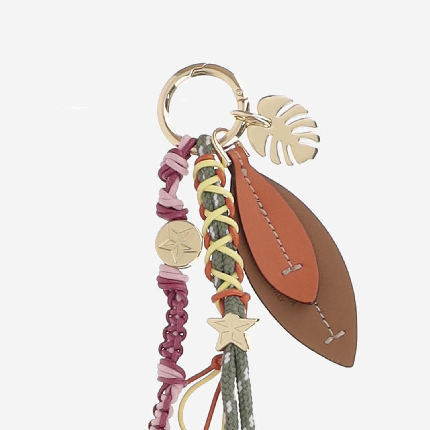 PORTACHIAVI IN PELLE E TESSUTO KEYCHAINMALANGA TANGERINE CUBA LAB 