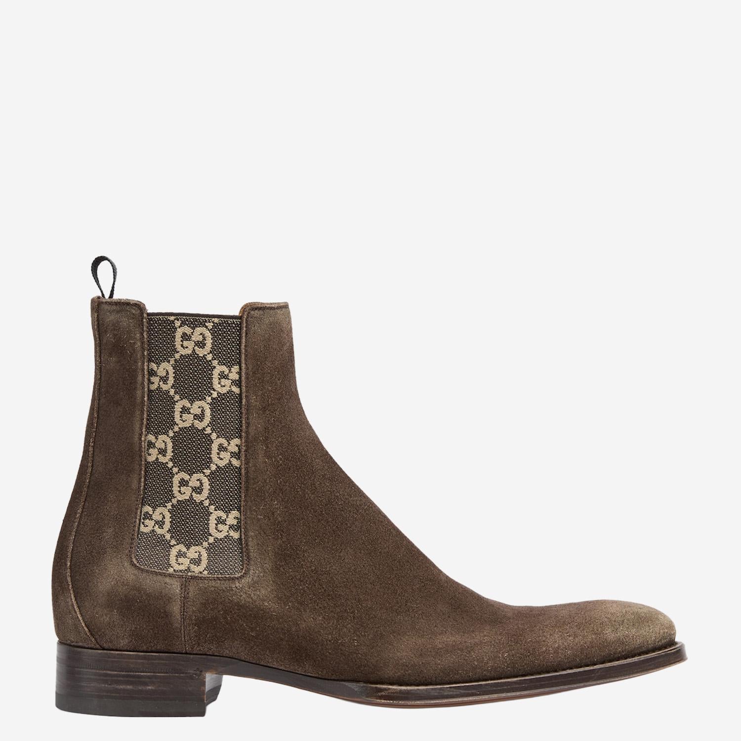 STIVALETTI IN SUEDE CON LOGO 864474 AAGGO2161 GUCCI 
