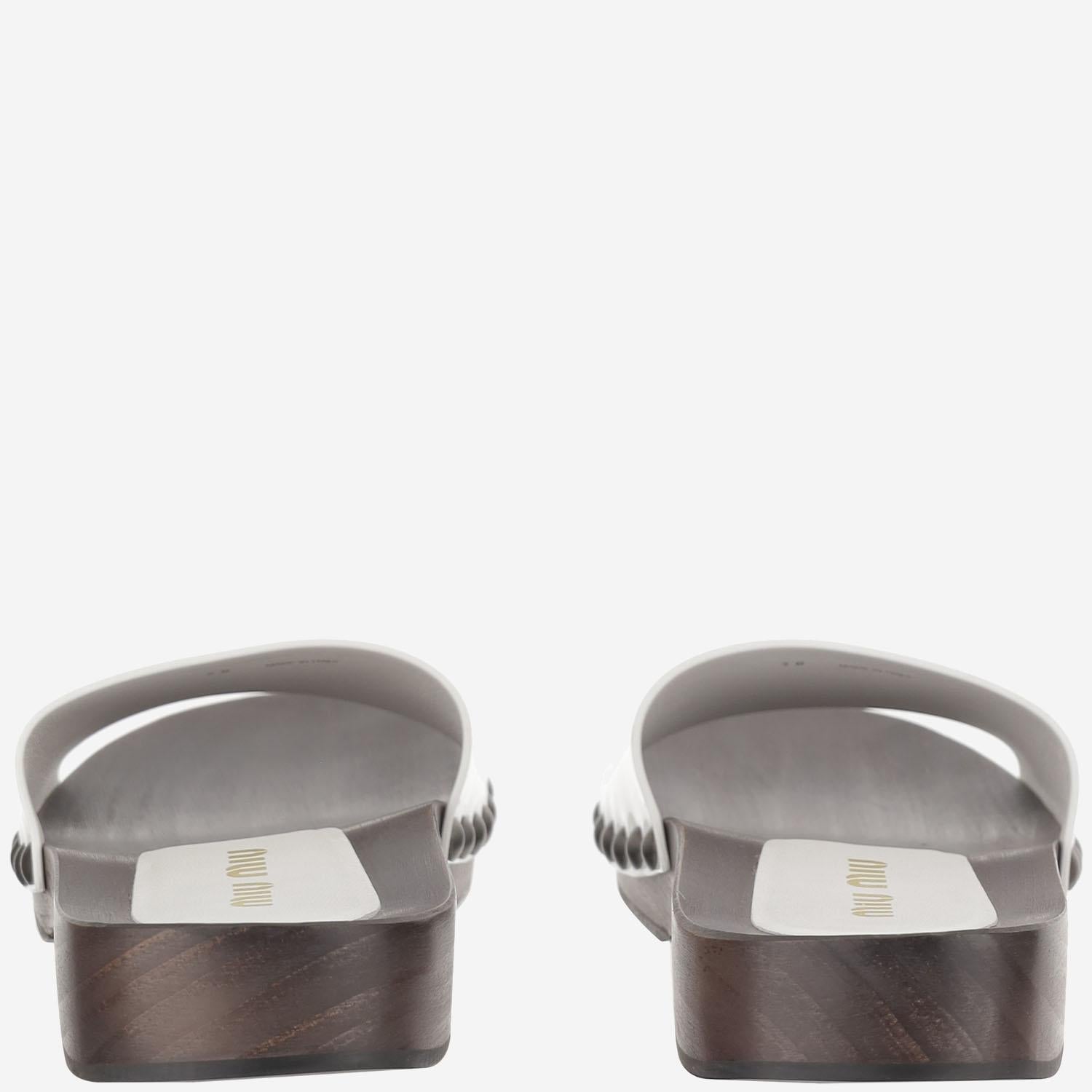 SANDALI IN PELLE CON LOGO 5Z425E 069F0009 MIU MIU 