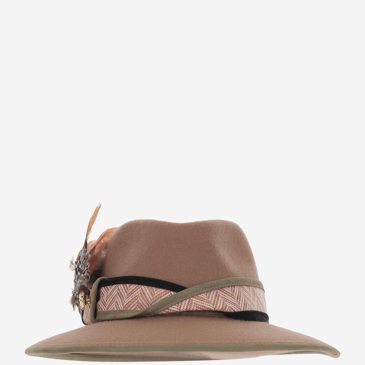 CAPPELLO fedora IN LANA TERRACOTAFEDORA NATURAL ALEXIA ALVAREZ DE TOLEDO 