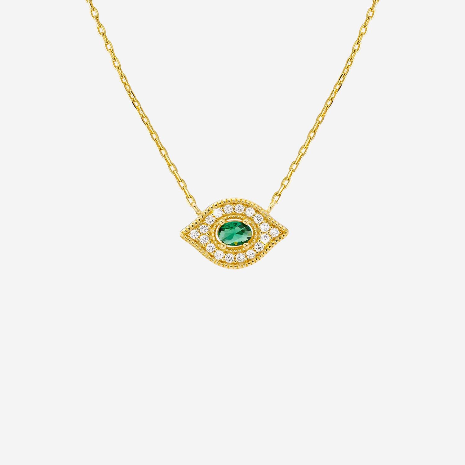 collana  GREEN MAJESTIC EYE CO429G GOLD MYA BAY 