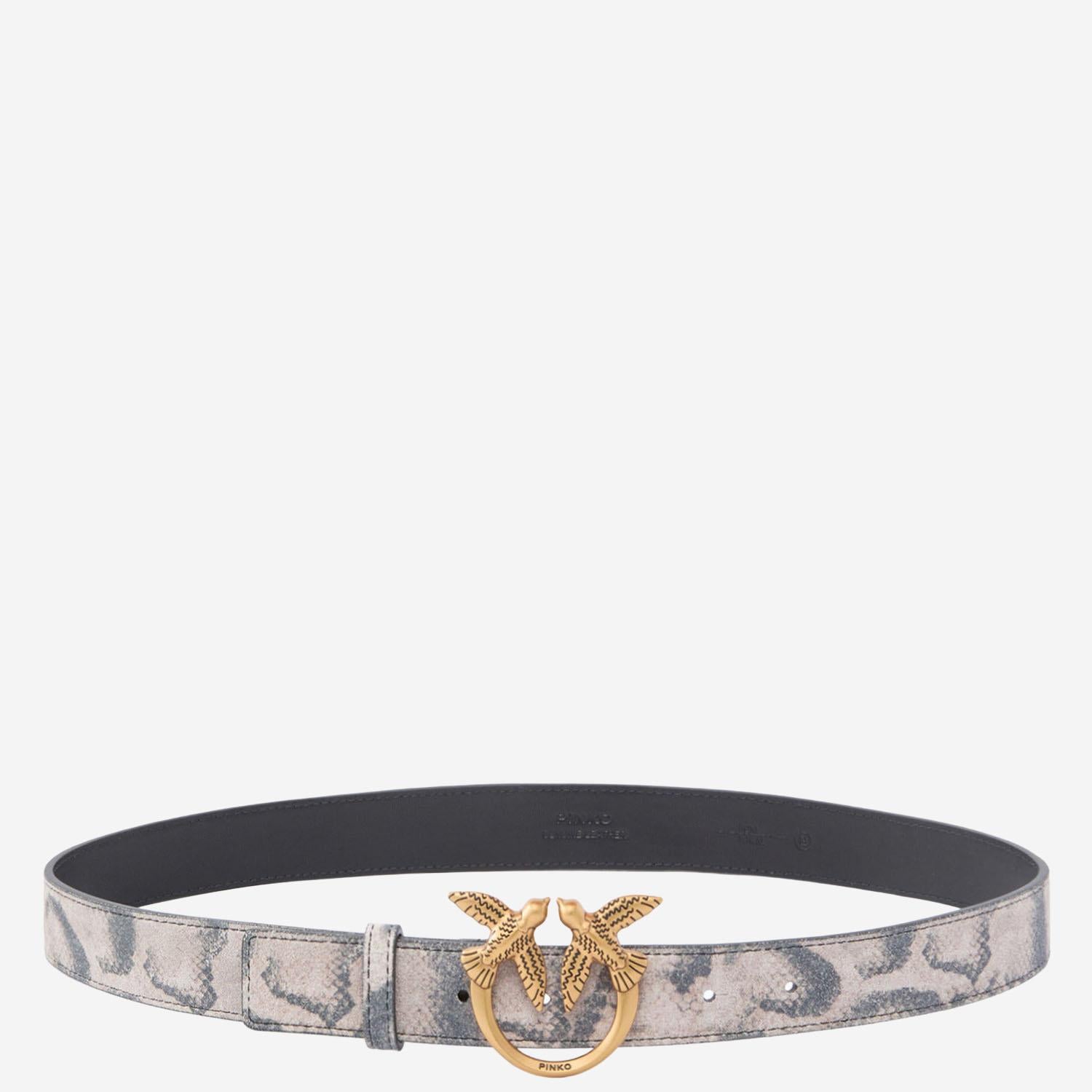 CINTURA IN PELLE CON STAMPA ANIMALIER 100125 A35XH8RQ PINKO 