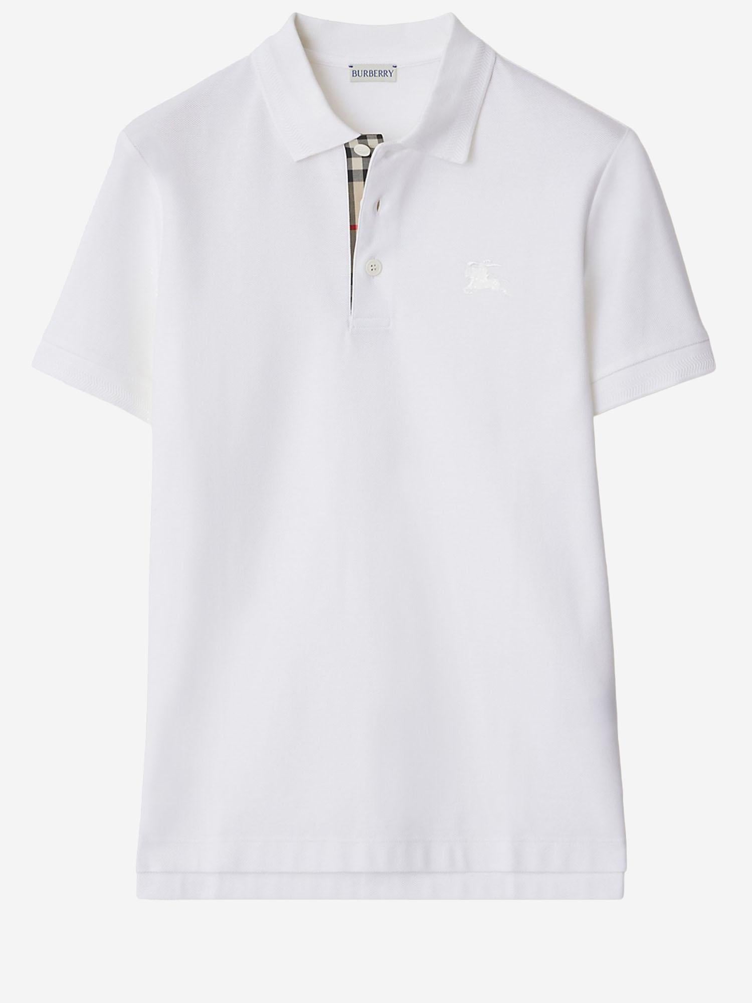 POLO IN COTONE CON LOGO 8126937 WHITE BURBERRY 