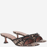 SLIPPER ELEONORA IN SETA ELEONORASLIPPER 45LEOPARDBLACK AMINA MUADDI 