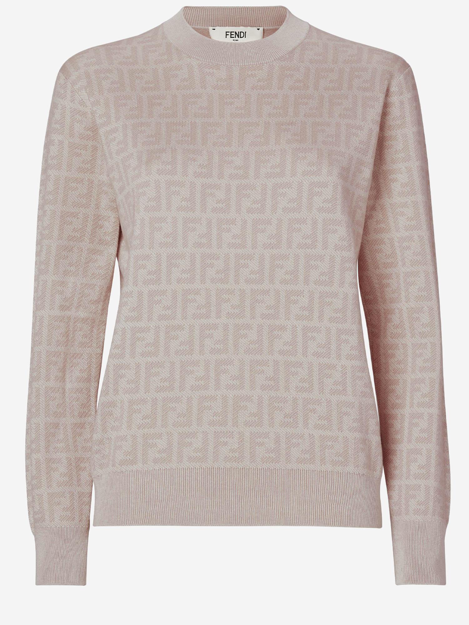 MAGLIA JUMPER IN LANA E SETA FZXE39 AYM1F1UKC FENDI 