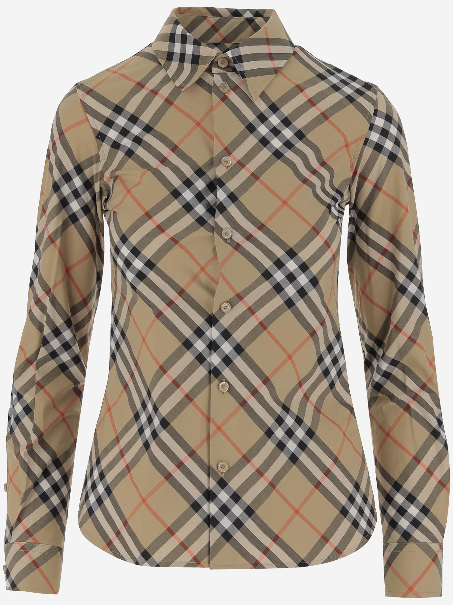 CAMICIA IN COTONE CON MOTIVO CHECK 8122443 SANDIPCHECK BURBERRY 