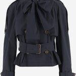 GIACCA DOPPIOPETTO IN TELA TREROSE 8120907 NAVYBLACK BURBERRY 