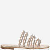 SANDALI IN PELLE CON STRASS KOS ROSE GOLD KIMA 