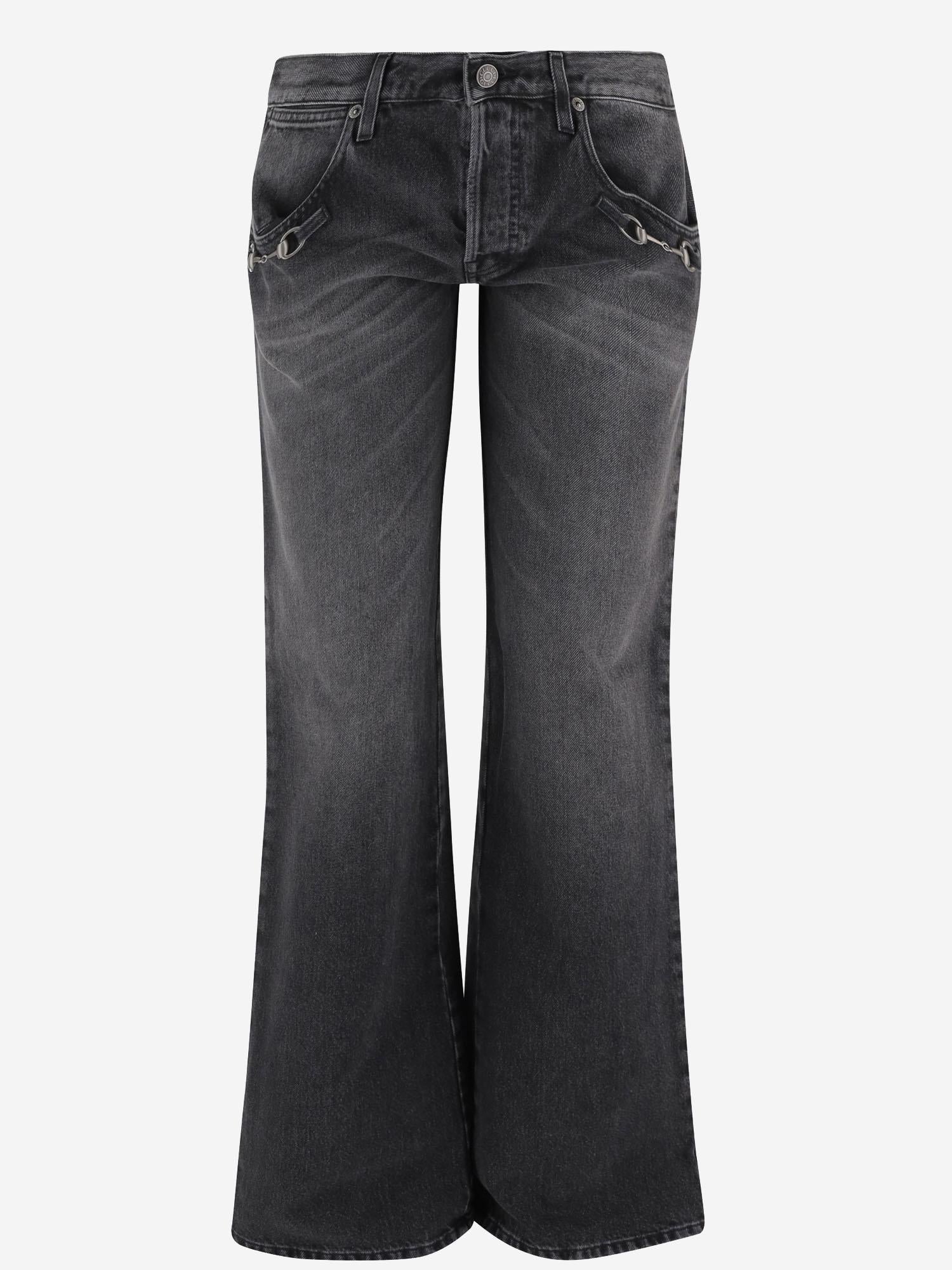 Jeans in denim di cotone con dettaglio morsetto 866906 XDDF11165 GUCCI 