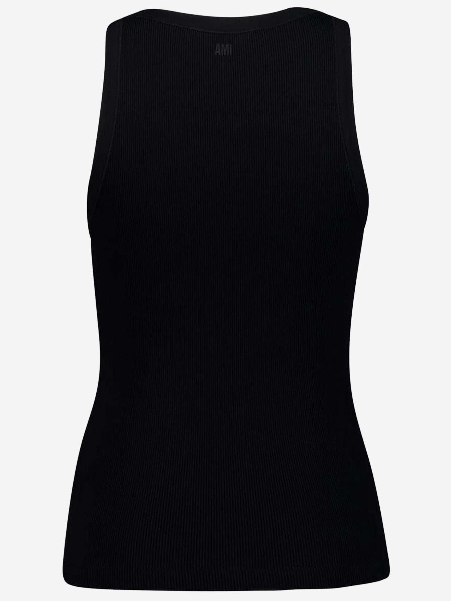 CANOTTA IN COTONE STRETCH CON LOGO FTP811JE0117 045 AMI 