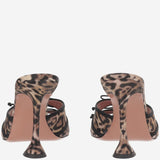 Sandali Eleonora in seta ELEONORASLIPPER 95LEOPARDBLACK AMINA MUADDI 