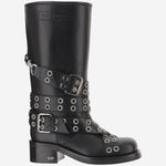 COMBAT BOOTS IN PELLE CON CINTURE E OCCHIELLI S097750 VCLBLK MACH & MACH 