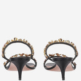 SANDALI VITTORIA CON APPLICAZIONI FLOREALI VITTORIASLIPPER 55BLACKMULTICOLOR AMINA MUADDI 