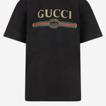 T-SHIRT IN COTONE E SETA CON LOGO 864626 XJHUF1152 GUCCI 
