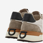 SNEAKERS IN PELLE E TESSUTO CON LOGO LATERALE 02A130 003SAFARIMASCARPONEA706NERO SALVATORE FERRAGAMO 