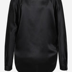 CAMICIA IN SETA CON SCOLLO A V VR84511926 001BLK VINCE 
