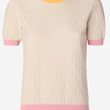 Maglione in cotone e seta stretch con motivo FF FZXE94 AW4SF0WC4 FENDI 