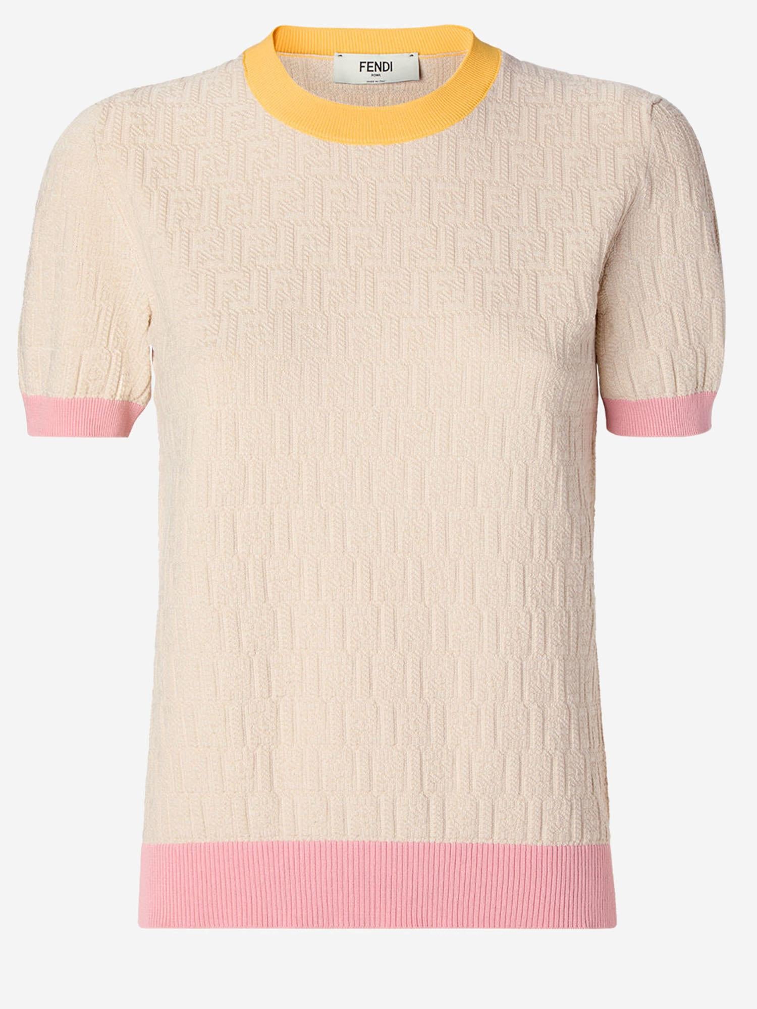 Maglione in cotone e seta stretch con motivo FF FZXE94 AW4SF0WC4 FENDI 