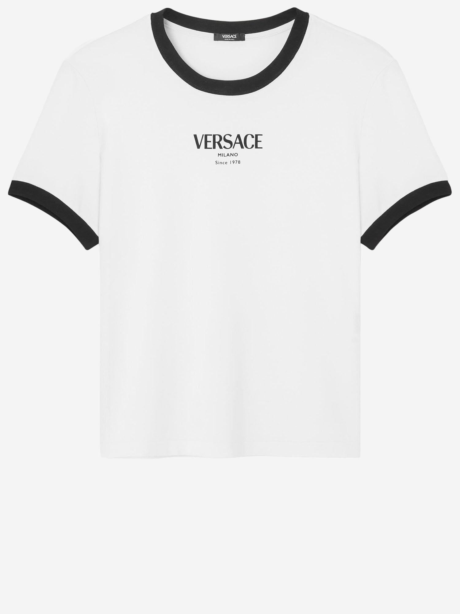 T-SHIRT IN VISCOSA STRETCH 1022656 1A166852W020 VERSACE 
