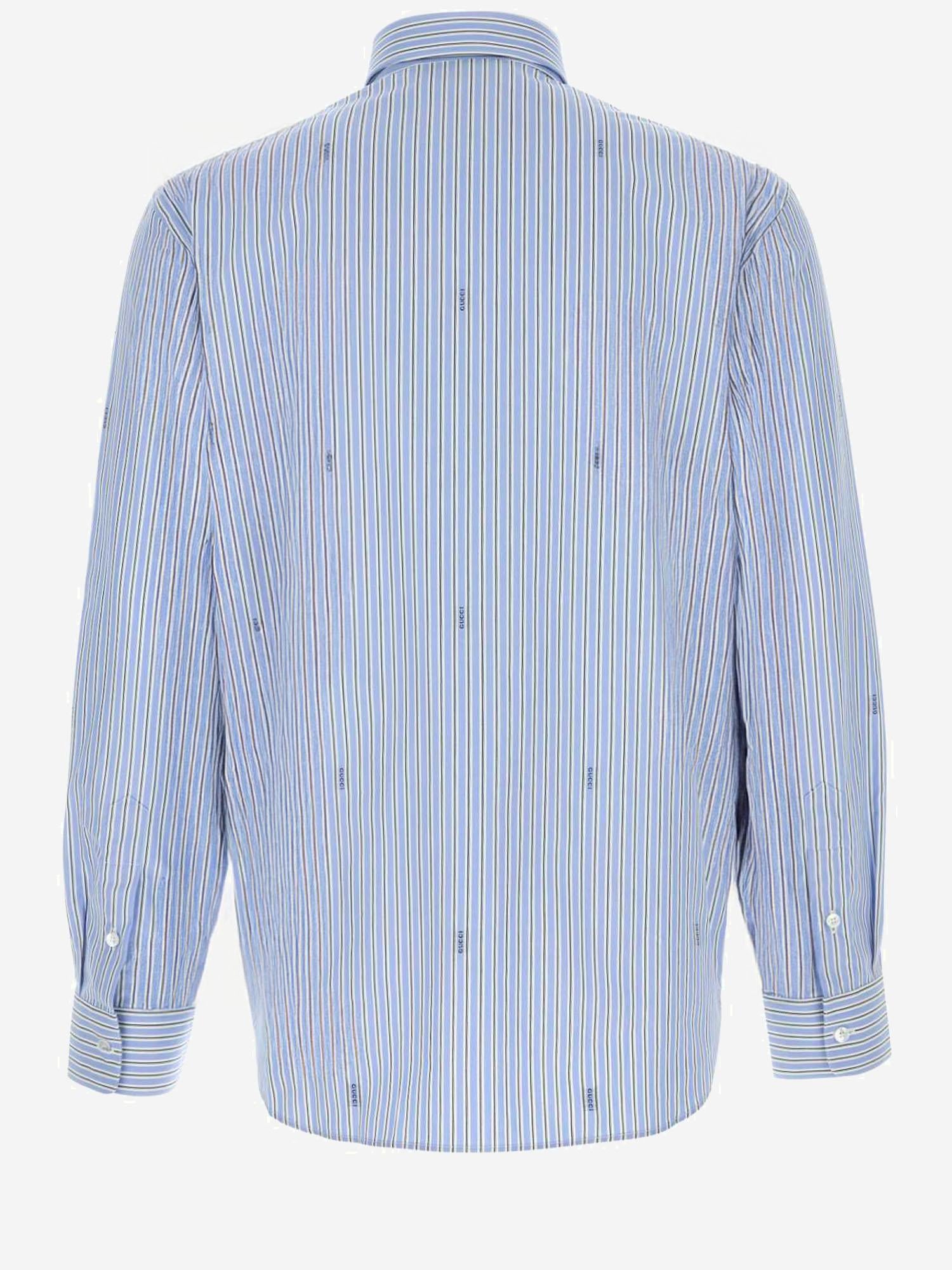 CAMICIA IN POPELINE DI COTONE A RIGHE 852714 ZAUBA4061 GUCCI 