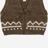 GILET IN LANA MERINO CON MOTIVO GRAFICO K1223W25 762 MISHA & PUFF KIDS 