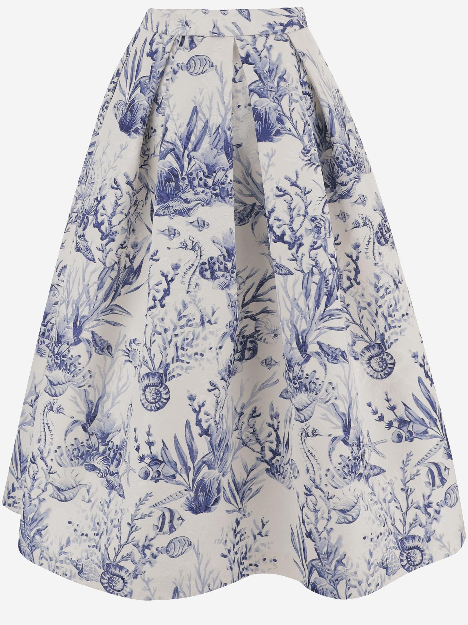 GONNA SVASATA CON STAMPA FANTASIA LUNA BLU LUNATICA 