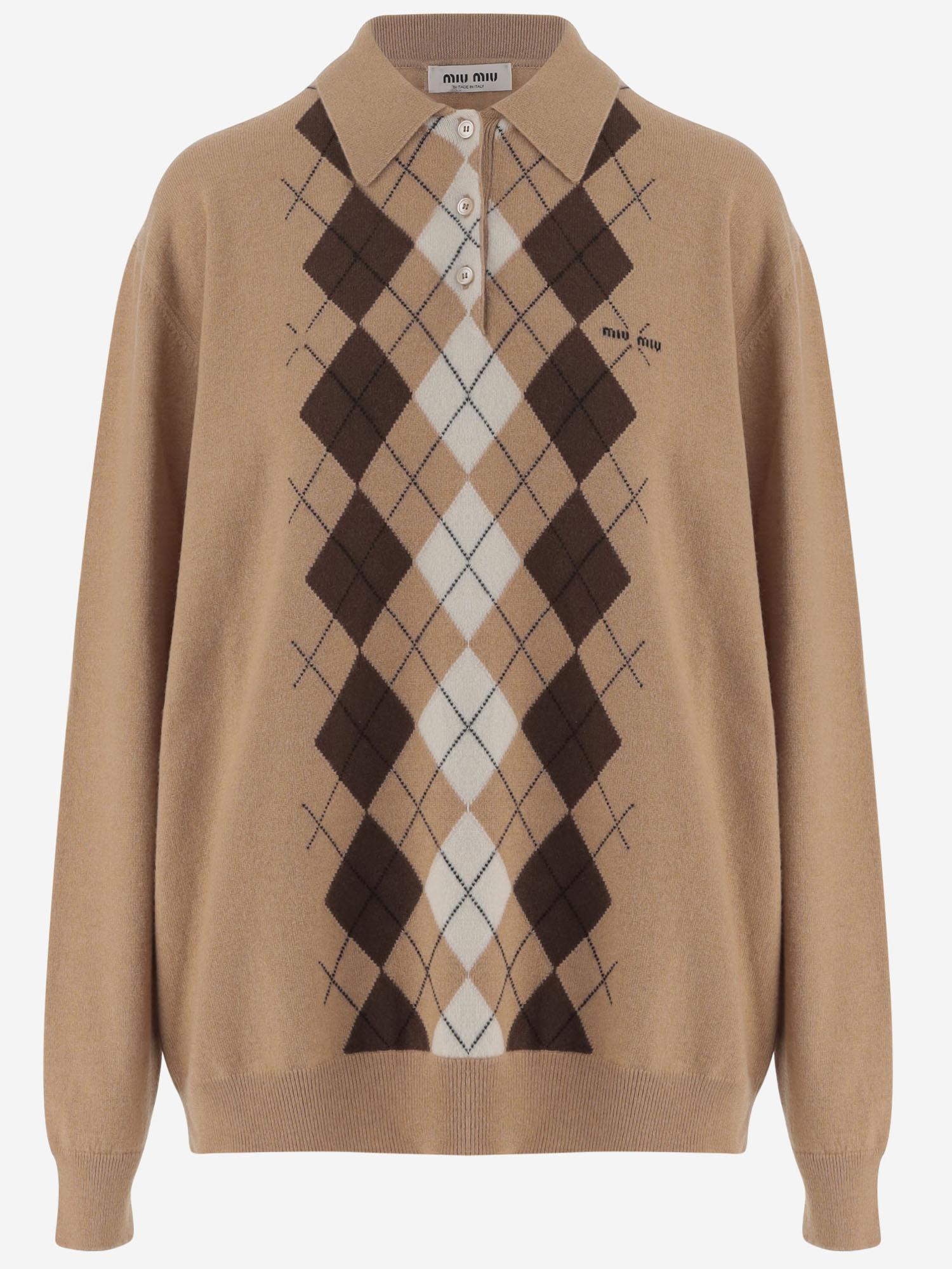 MAGLIONE IN CASHMERE CON MOTIVO GEOMETRICO MMLB65 174BF0040 MIU MIU 