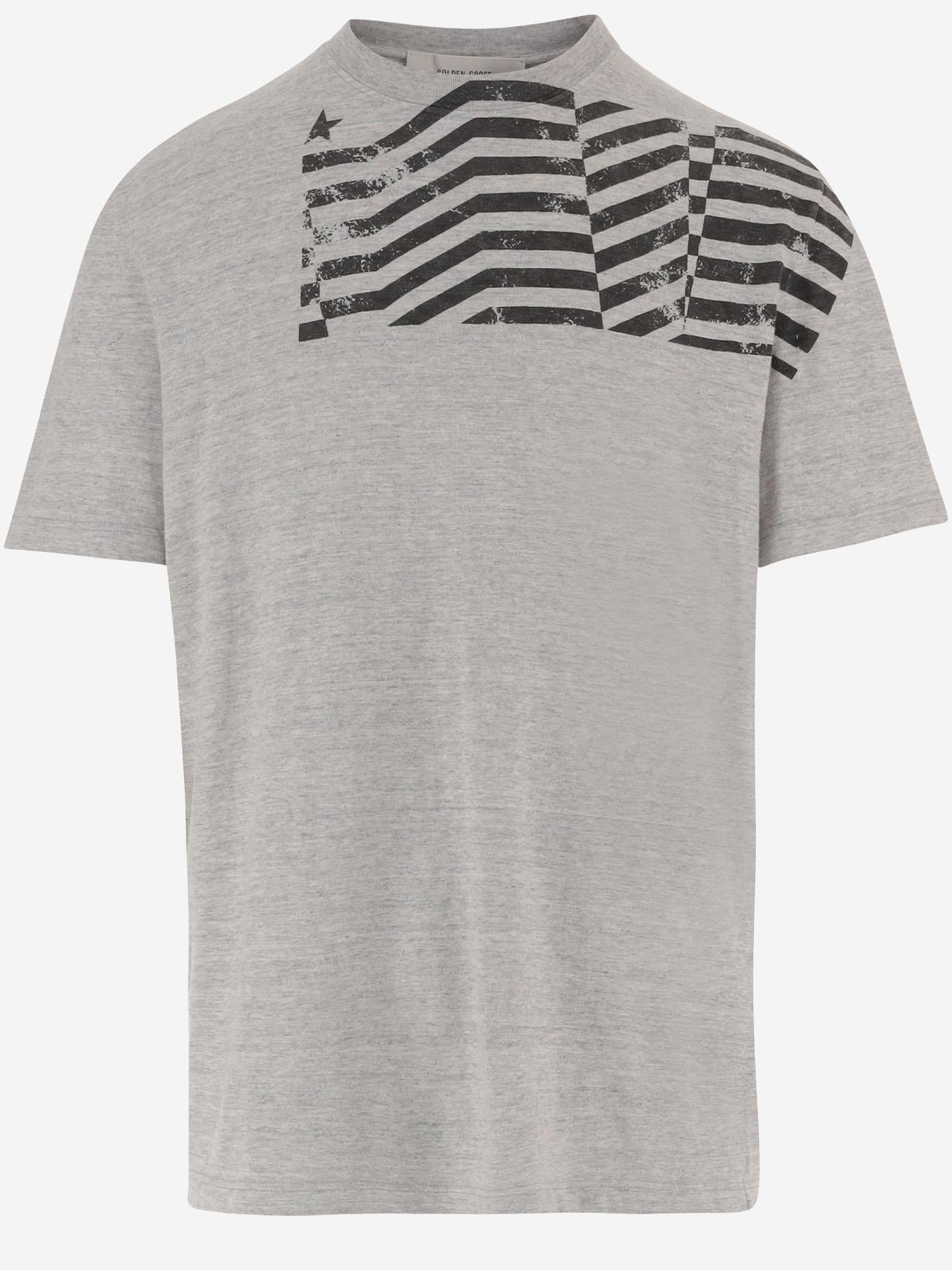 T-SHIRT IN COTONE CON STAMPA GUP01220 P00252360255 GOLDEN GOOSE 