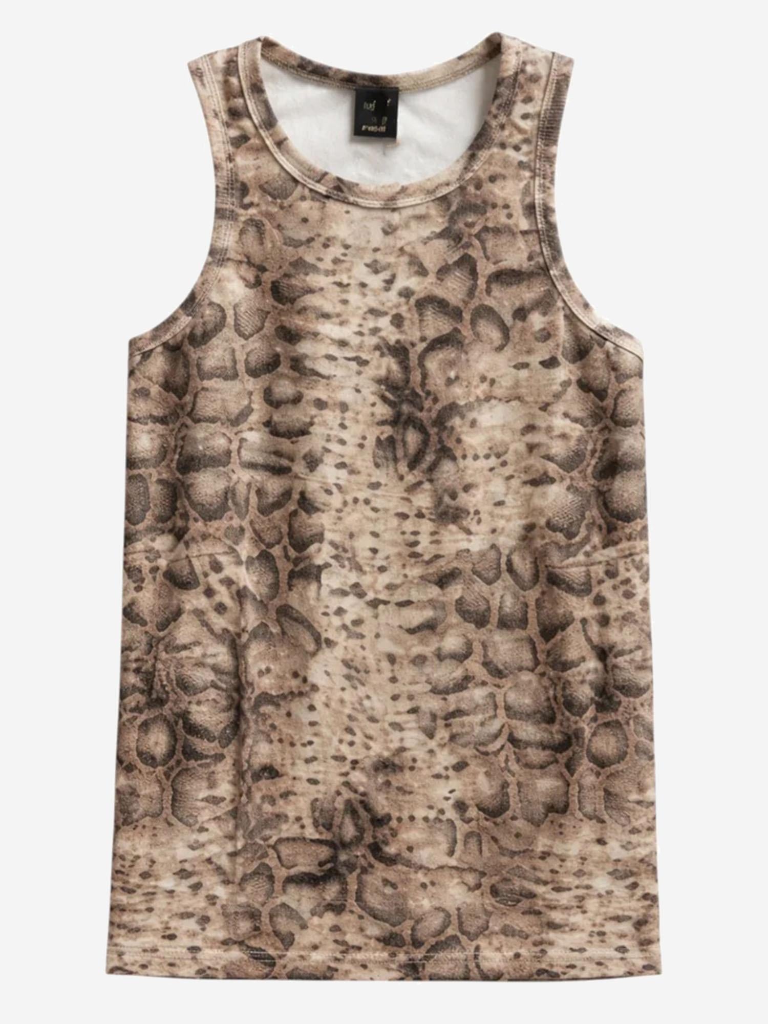 CANOTTA IN COTONE STRETCH CON MOTIVO ANIMALIER 106919 A3DPCZ9 PINKO 