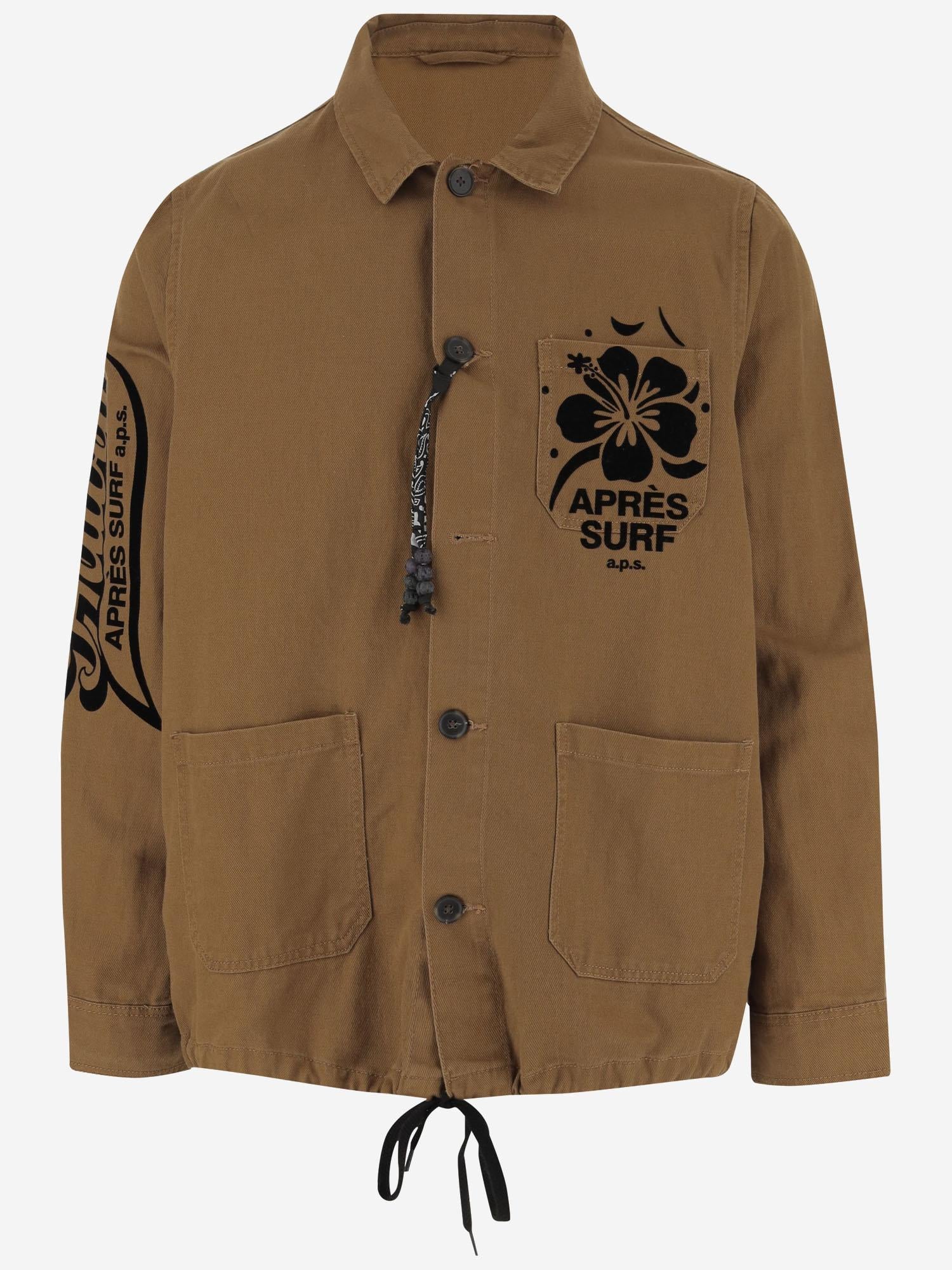 GIACCA IN COTONE CON STAMPA LOGO SAVANAWORK BROWNSUGAR APRES SURF 