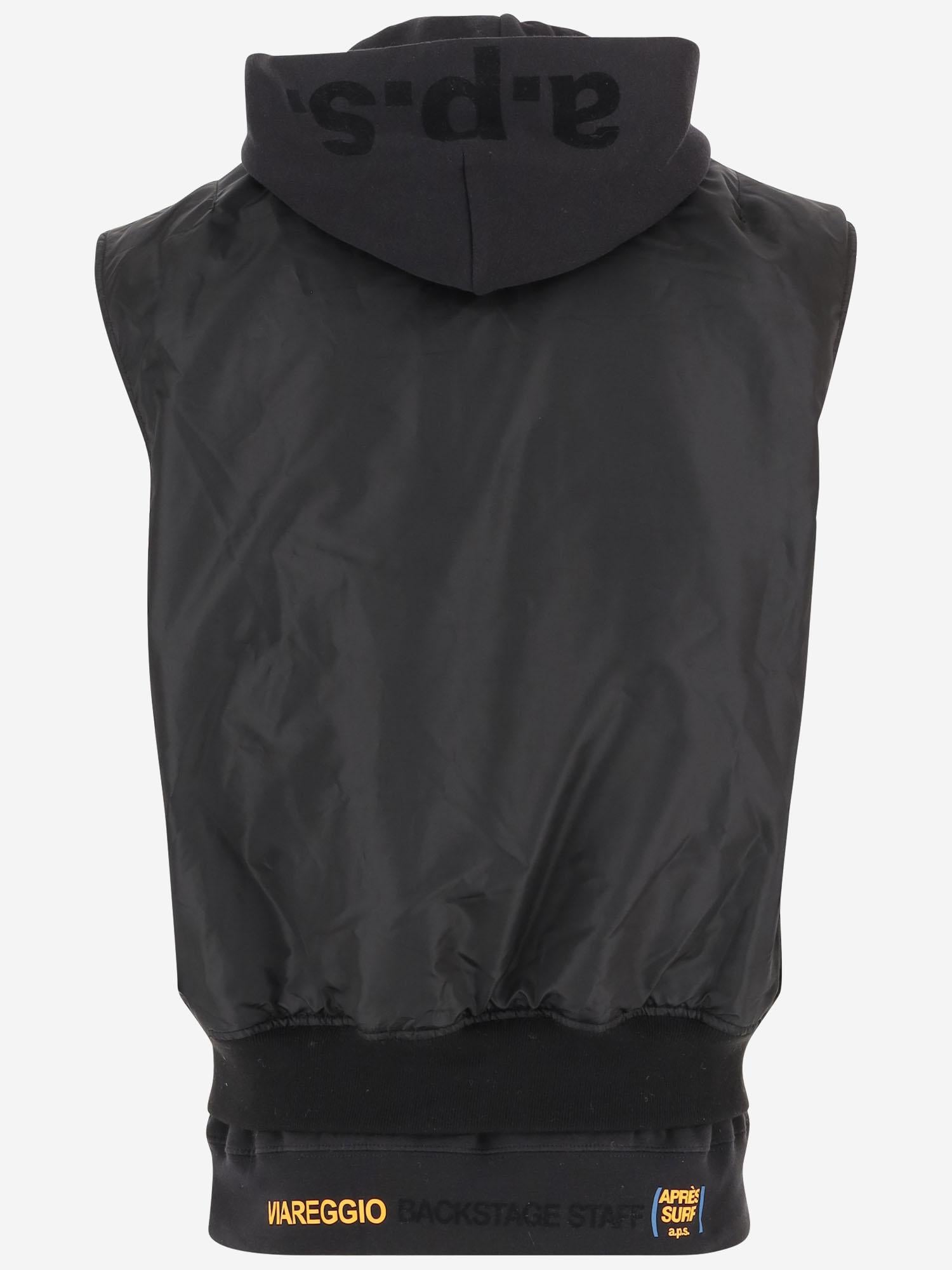 GIUBBOTO SMANICATO con cappuccio in felpa 1033BIGKAUNABOMBER BLACK APRES SURF 