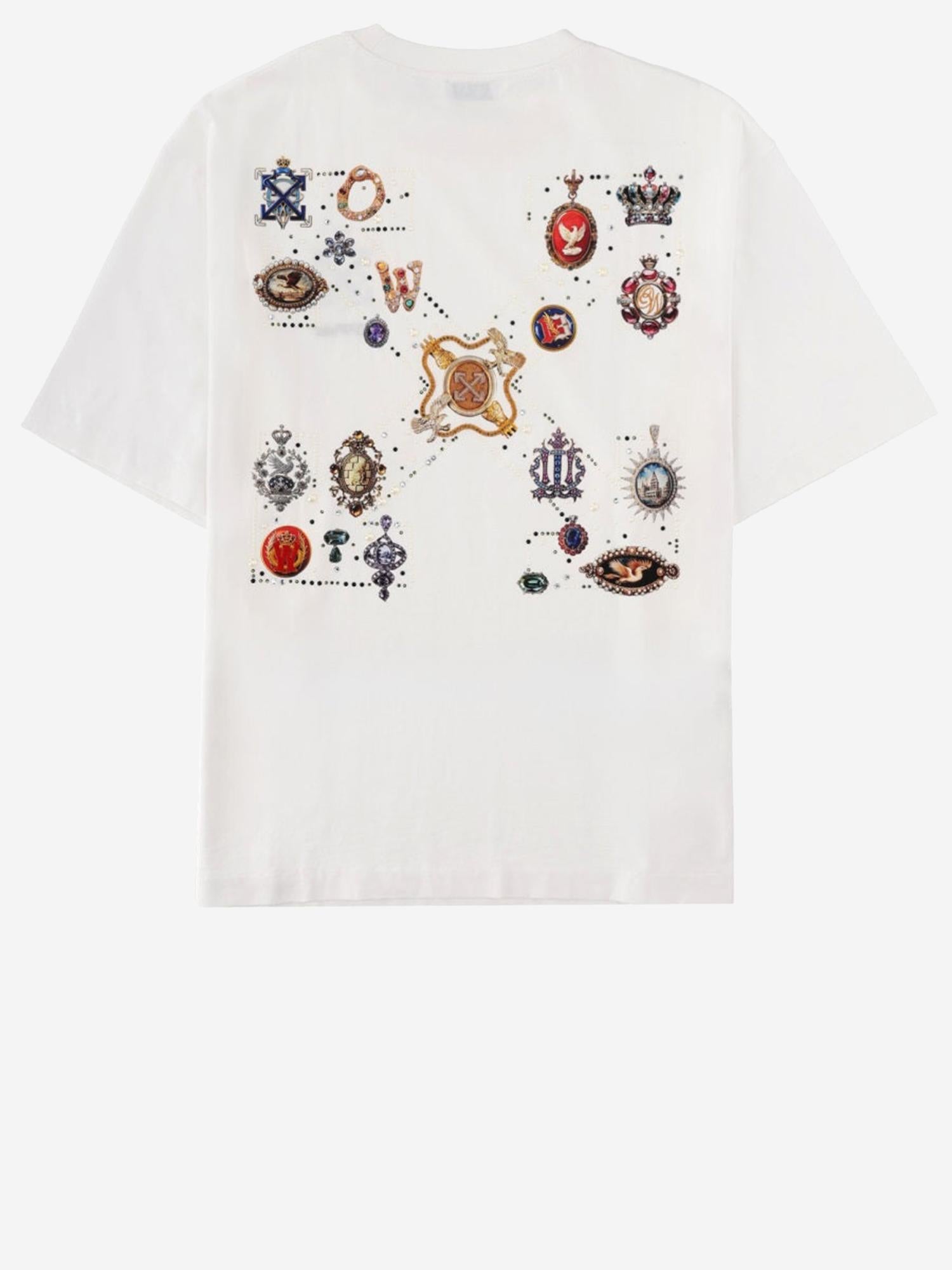 T-SHIRT IN COTONE CON LOGO 44MAA120S26J003100 1000 OFF-WHITE 