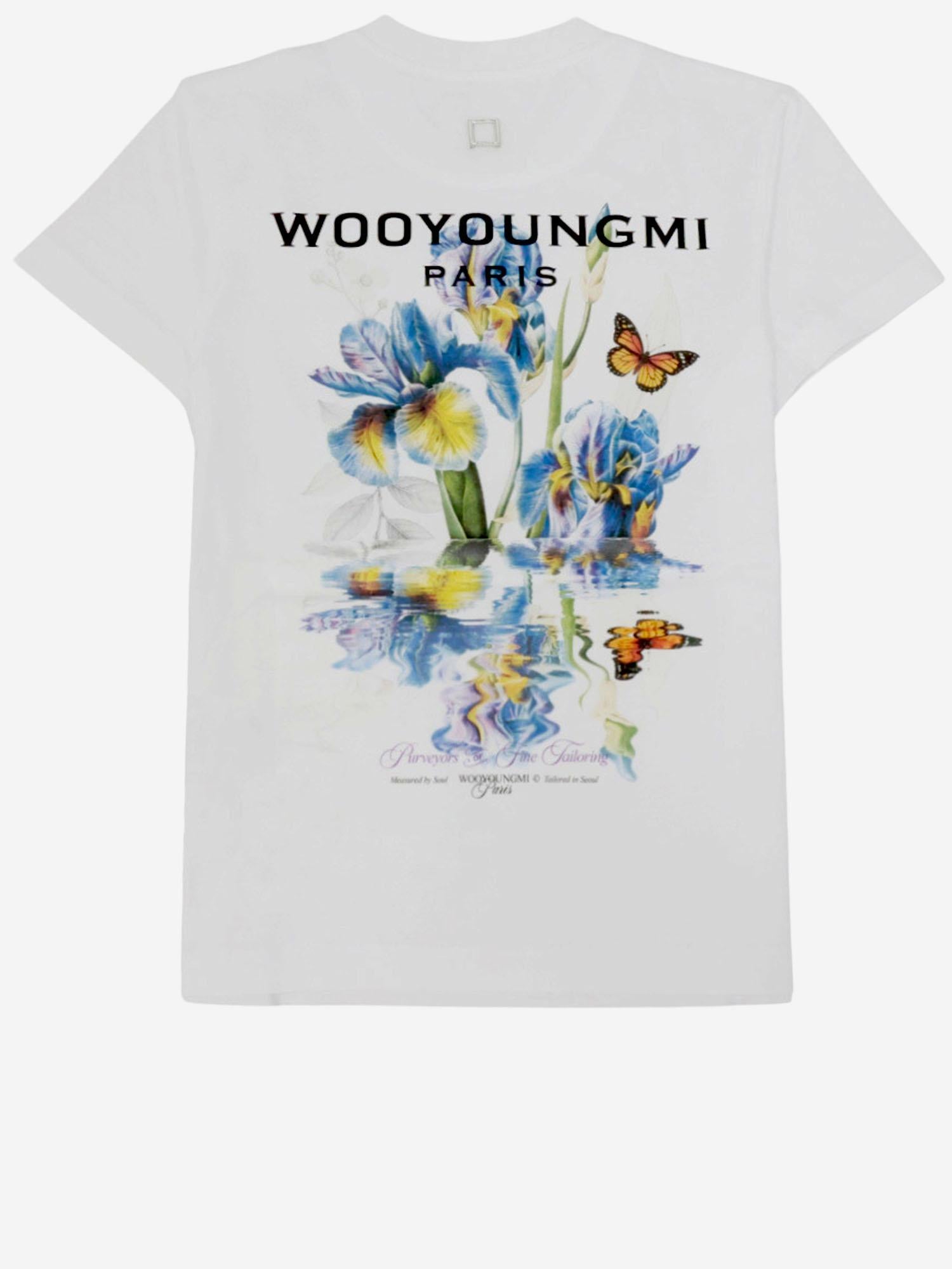 T-SHIRT IN COTONE CON STAMPA POSTERIORE M261TS06 701W WOOYOUNGMI 