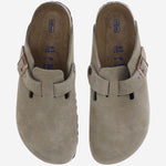 SABOT BOSTON IN PELLE SCAMOSCIATA 560773 TAUPE BIRKENSTOCK 