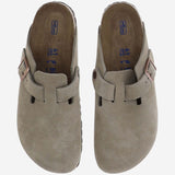 SABOT BOSTON IN PELLE SCAMOSCIATA 560773 TAUPE BIRKENSTOCK 