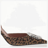 CAMELIA SLINGBACK IN SUEDE CAMELIASLING LEOPARD AMINA MUADDI 