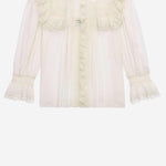 CAMICIA IN VOILE DI COTONE CON RICAMI IN PIZZO 862656 Y2L699601 SAINT LAURENT 