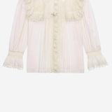 CAMICIA IN VOILE DI COTONE CON RICAMI IN PIZZO 862656 Y2L699601 SAINT LAURENT 