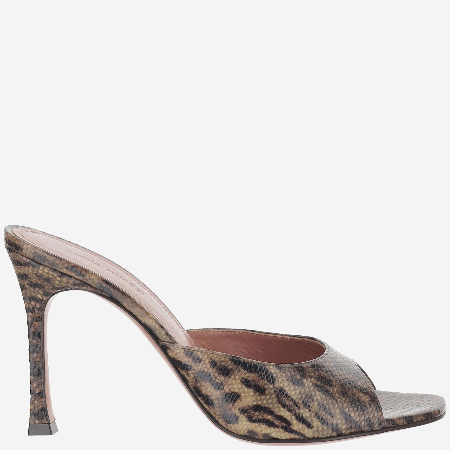 Mules Alexa in pelle ALEXASLIPPER 95LEOPARDSNAKE AMINA MUADDI 