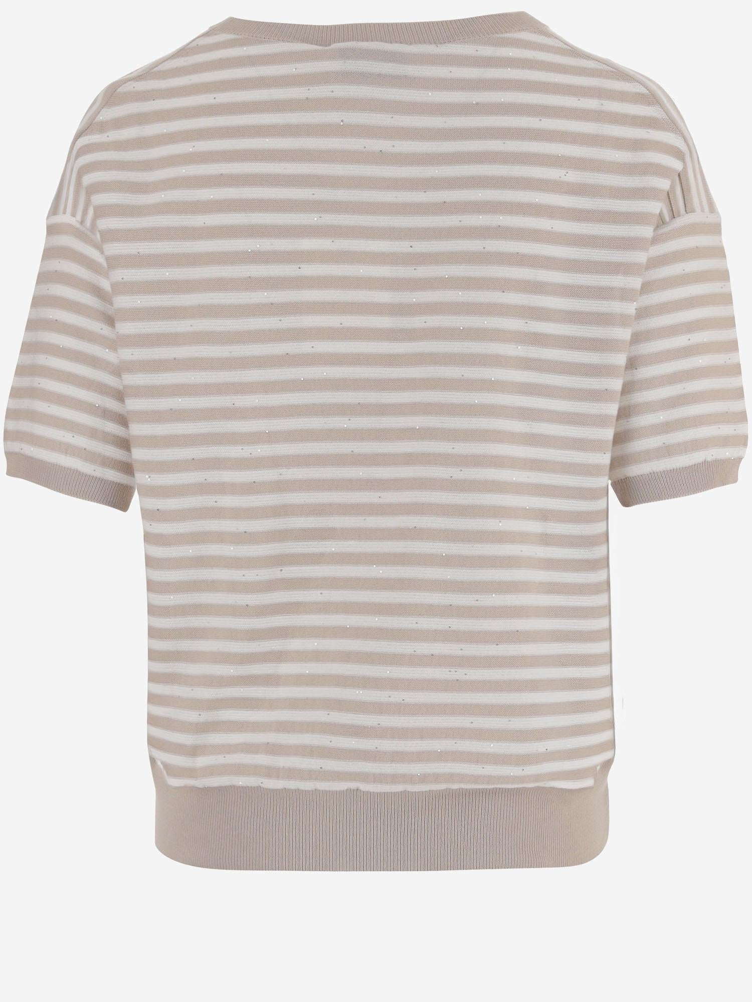 MAGLIA IN COTONE A RIGHE R2N110 416 BRUNO MANETTI 