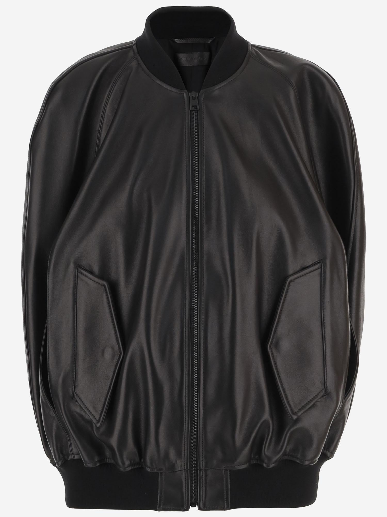 Bomber smanicato in pelle 872003 TUS111000 BALENCIAGA 